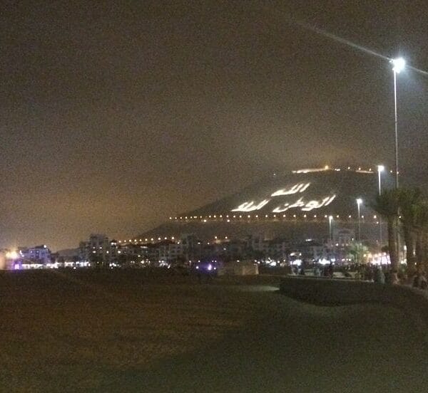 Agadir seafront at night