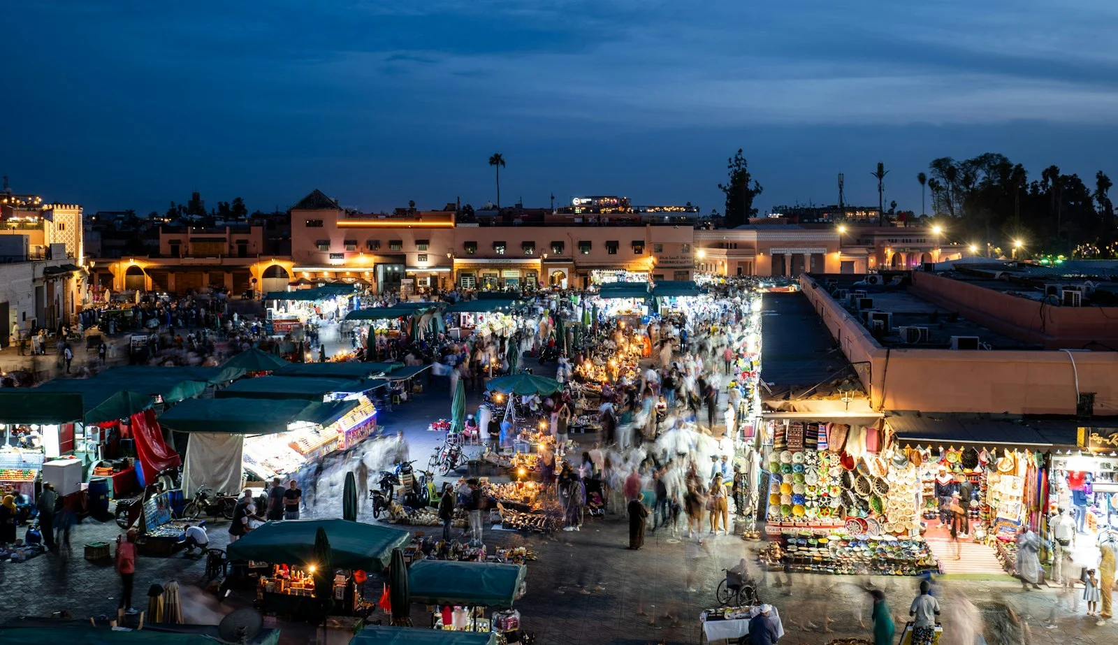 Jemaa el-Fna square at dusk Jemaa el-Fna square at dusk
