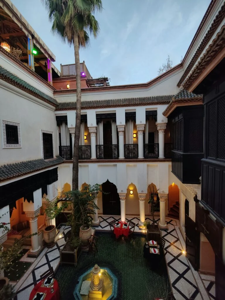 Best Riads in Marrakech for First-Time Visitors 1 Inner courtyard and galleries of a Marrakech riad